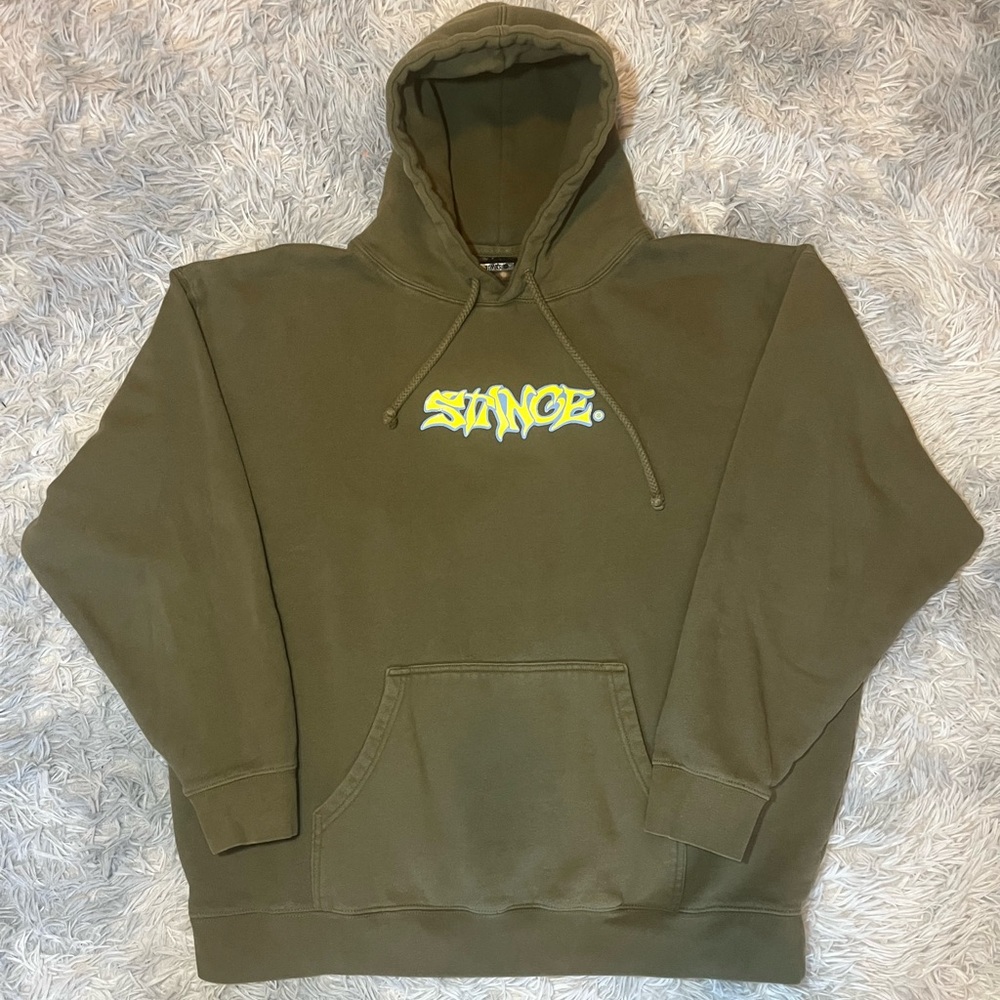 Stance “The Pullover” Heavyweight Green Hoodie (Tagged XXL, Fits Like a Large)